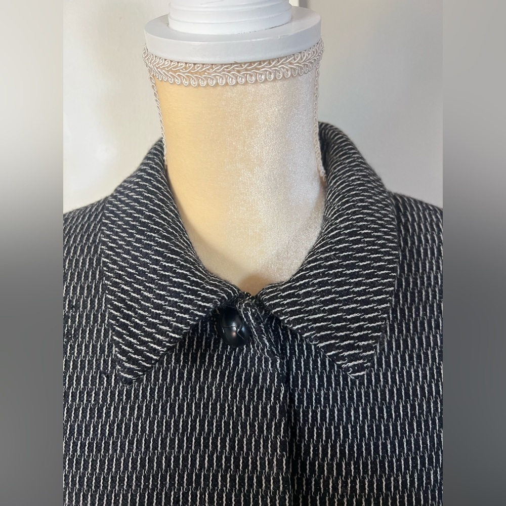 Louben Woman’s Grey/White Wool Blend Thicker Blazer Jacket Size 8 - Picture 6 of 12